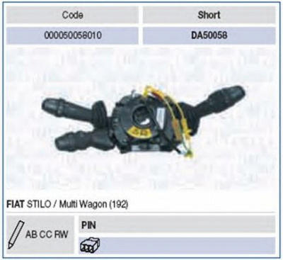 MAGNETI MARELLI 000050058010 -  Выключатель на колонке рулевого управления
